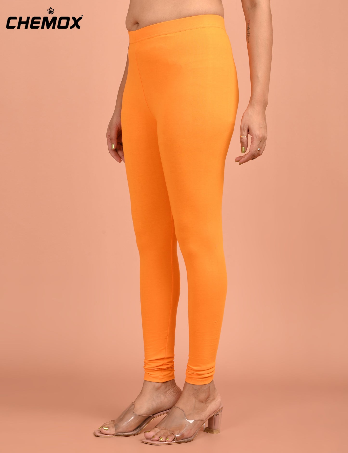 CHEMOX | 214 | Golden Yellow Cotton Lycra Ankle Length Legging 180gsm