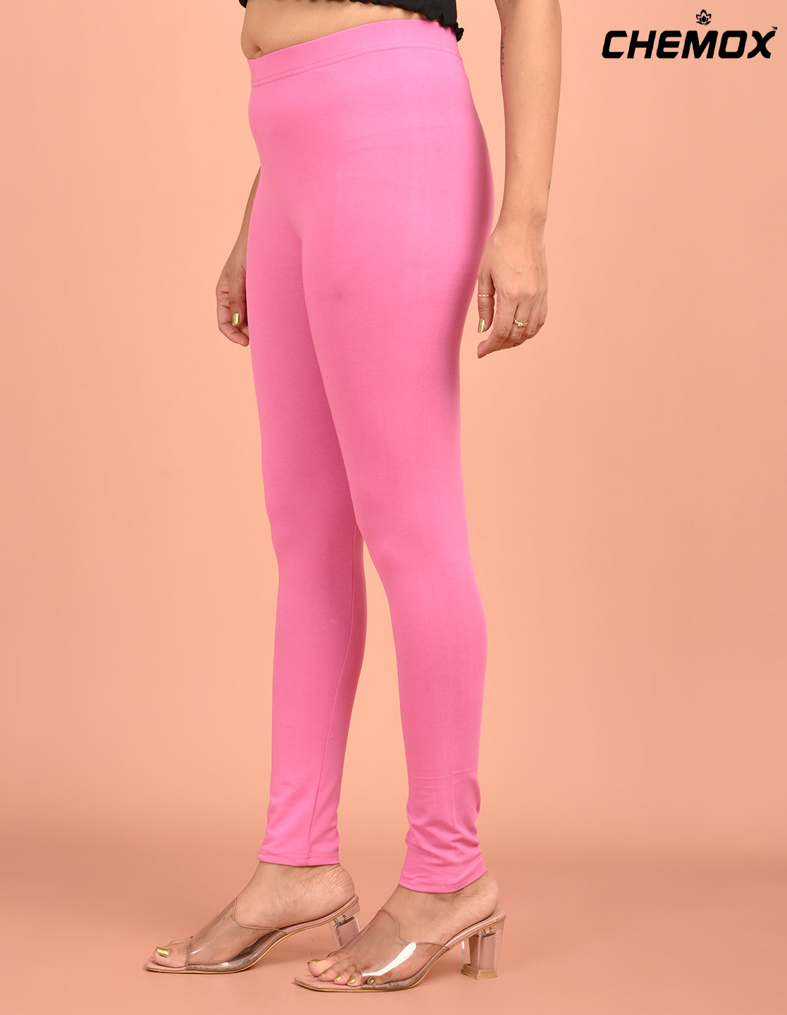 CHEMOX | 259 | Taffy Pink Cotton Lycra Ankle Length Legging 220gsm