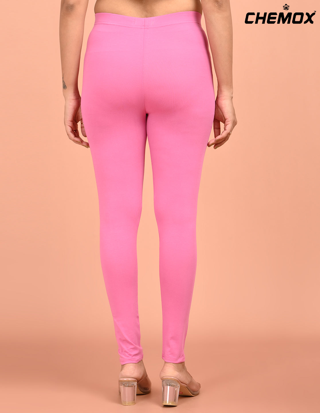 CHEMOX | 259 | Taffy Pink Cotton Lycra Ankle Length Legging 220gsm