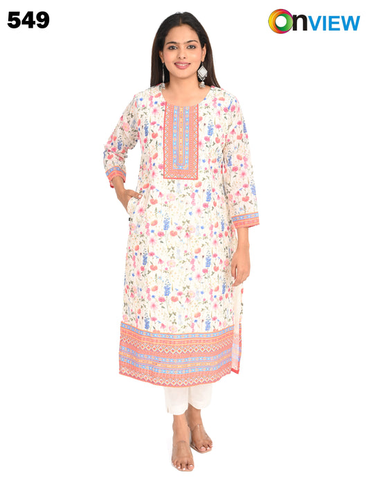 ONVIEW | 549 | COTTON CHIKANKARI WORK WITH DIGITAL PRINT