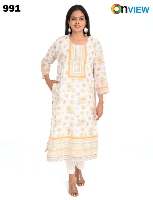 ONVIEW | 991 | COTTON CHIKANKARI WORK WITH DIGITAL PRINT