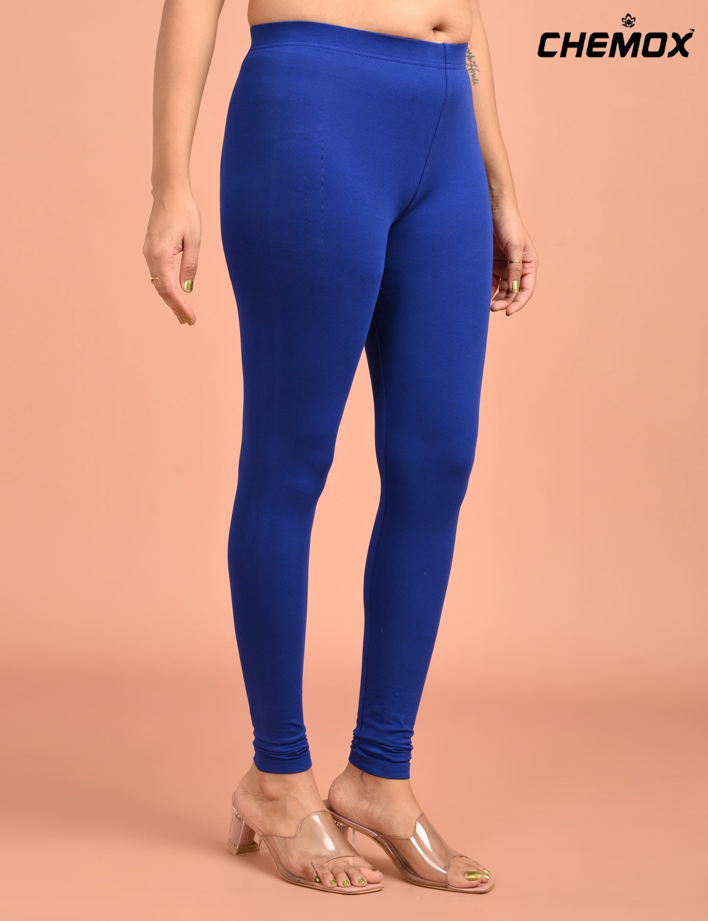 CHEMOX | 203 | Royal Blue Cotton Lycra Ankle Length Legging 180gsm