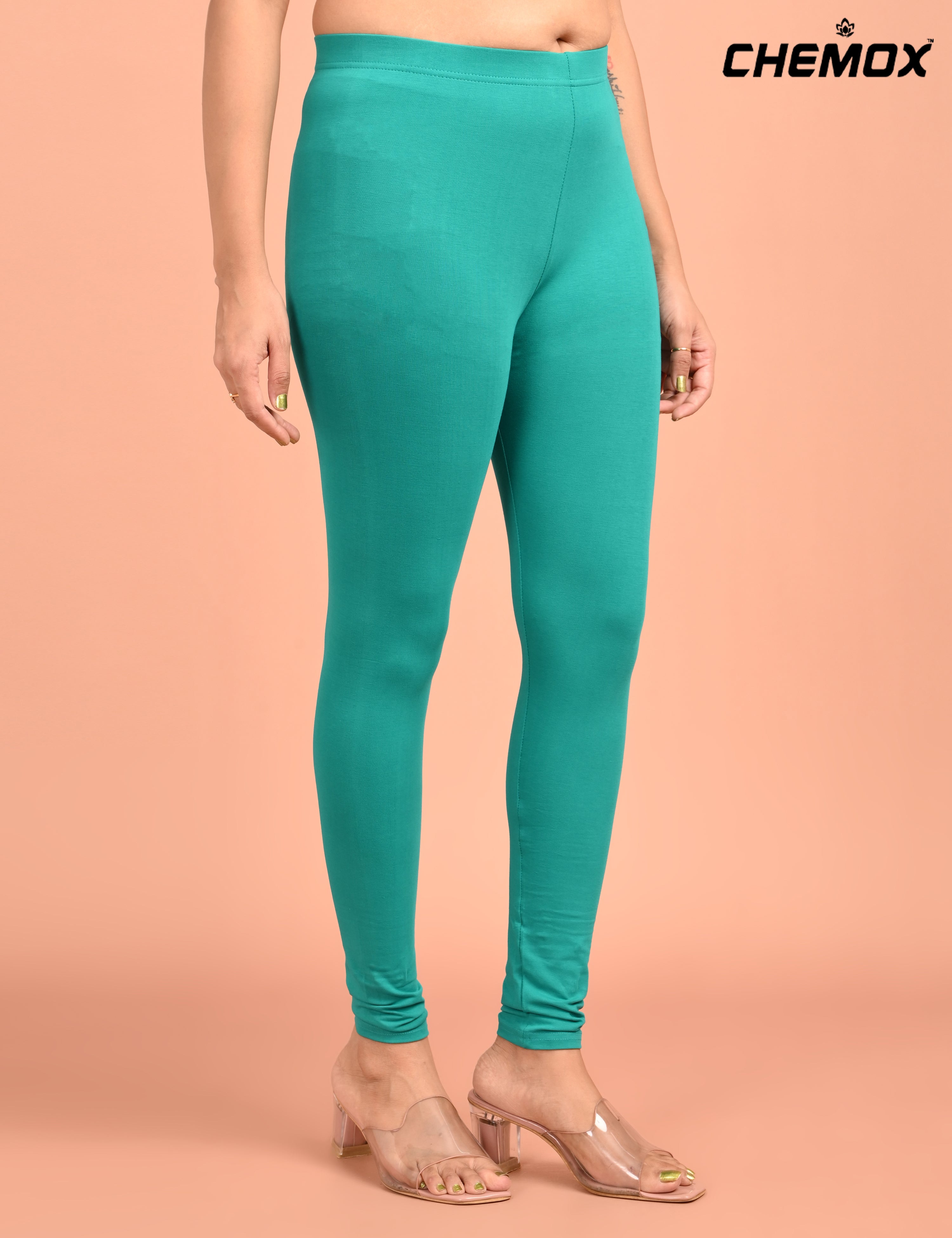 CHEMOX | 226 | Mint Green Cotton Lycra Ankle Length Legging 180gsm