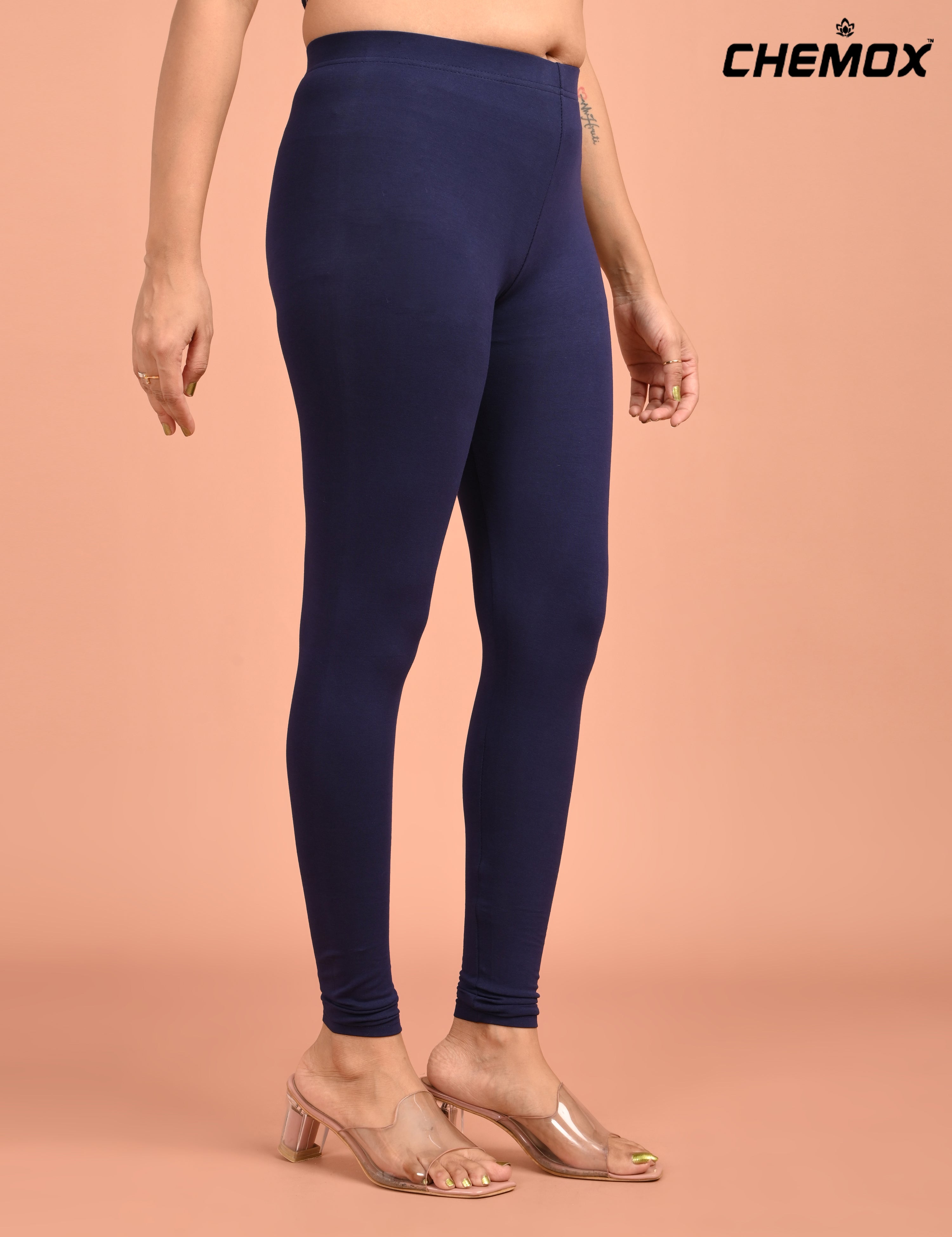 CHEMOX | 241 | New Navy Cotton Lycra Ankle Length Legging 180gsm