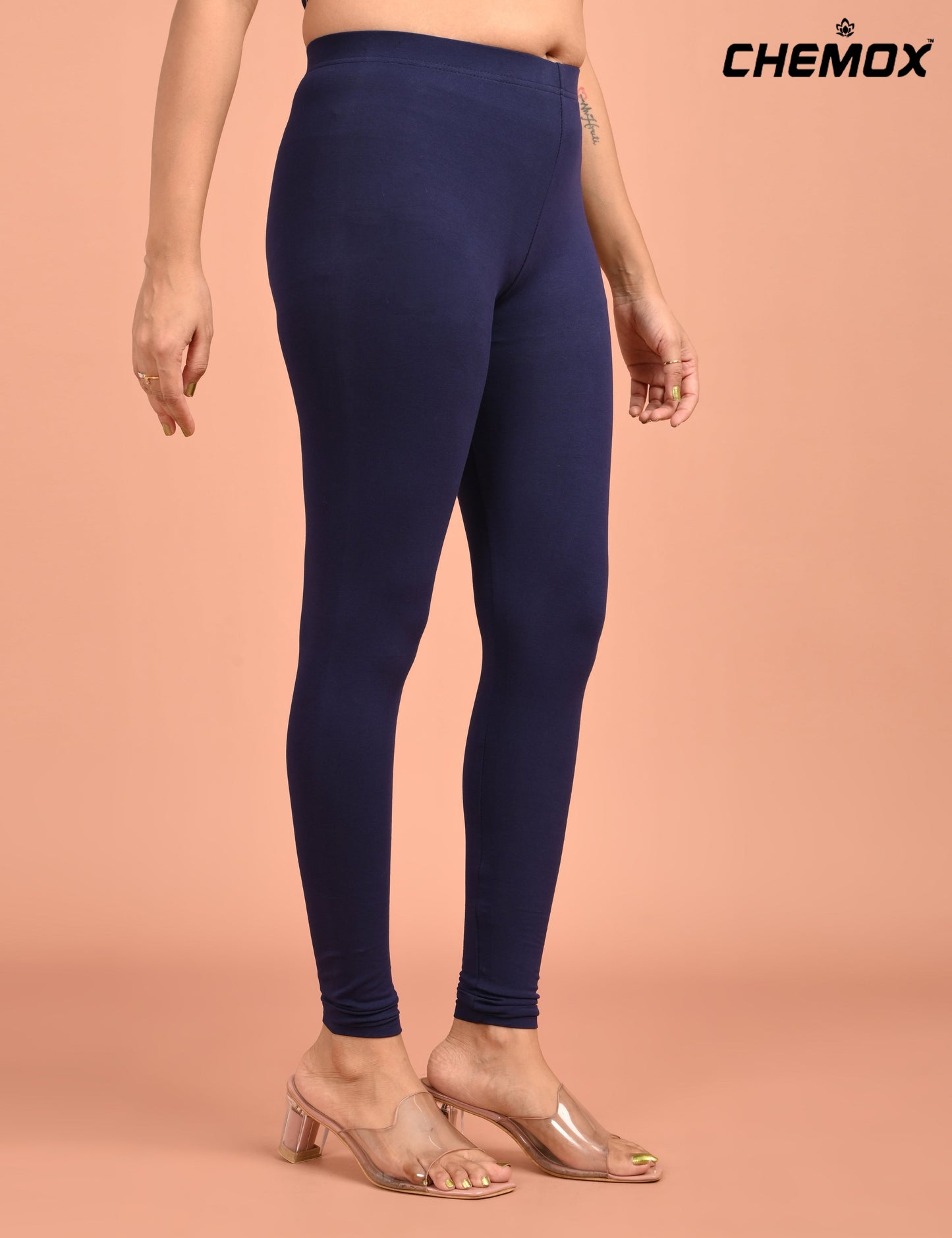 CHEMOX | 241 | New Navy Cotton Lycra Ankle Length Legging 180gsm