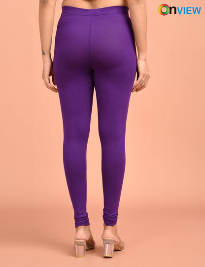 ONVIEW | 010 | Purple Cotton Lycra Ankle Length Legging 220gsm