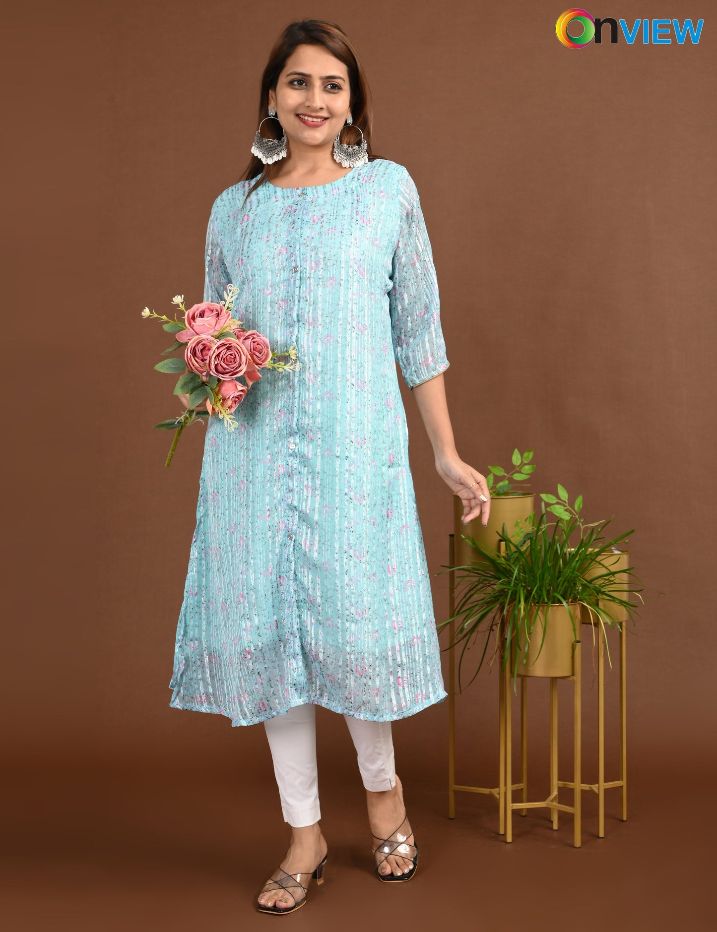 ONVIEW | 1505 | SATIN A LINE SIDE OPEN WITH LINING